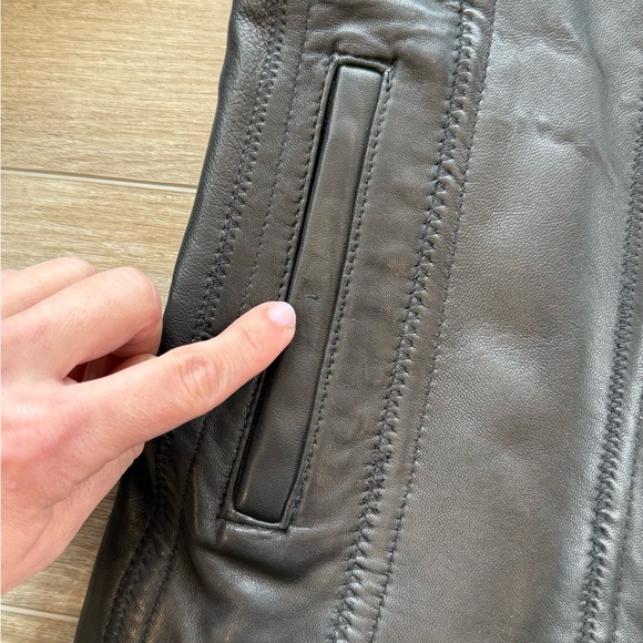 Black Genuine Leather Vintage Jacket - Picture 6 of 16